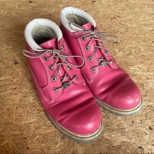 Women's Pink/ White Low Top Timberland Boots Waterproof Size 9